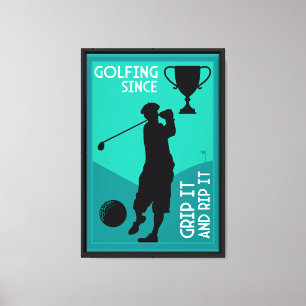 Unique Funny Vintage Golf Gift Canvas Print