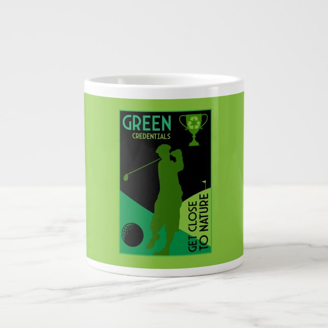 Unique Funny Vintage Golf Gift Giant Coffee Mug (Front)