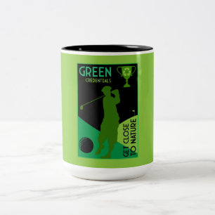 Unique Funny Vintage Golf Gift Two-Tone Coffee Mug
