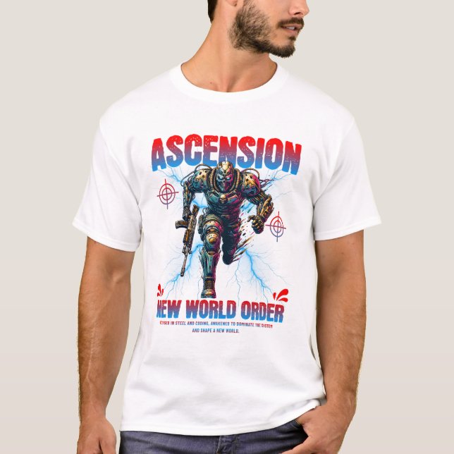 Unique Futuristic Cyber Robot Soldier Art Design  T-Shirt (Front)