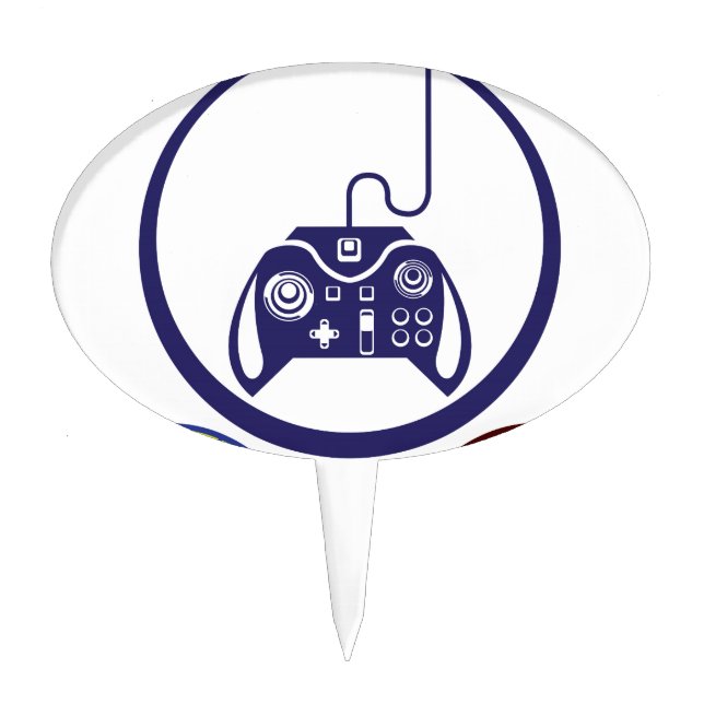Unique Game Controller Icon Vector Art Cake Topper (Front)