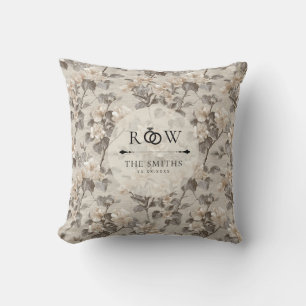 Unique Gardenias Charm Wildflower Wedding Throw Pillow