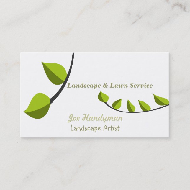 Unique Gardening Consultant Lawn Care Landscaping Business Card (Front)