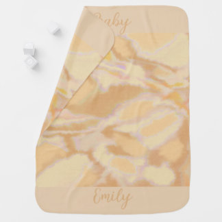 Unique gently watercolor hand drawing orange baby blanket