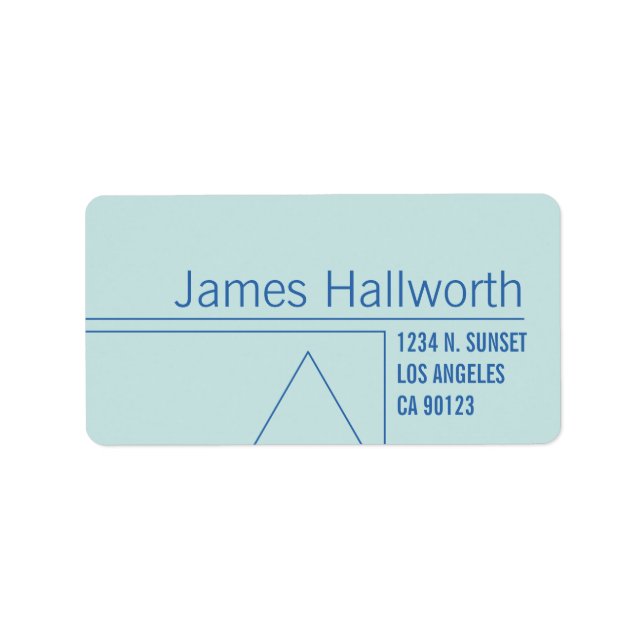 Unique Geometric Blue Return Address Label (Front)