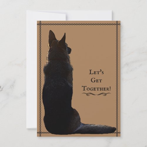 Unique German Shepherd Silhouette Invitation