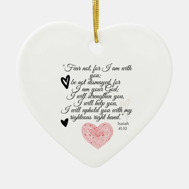 Unique gift for christian friend or family ceramic ornament (Front)