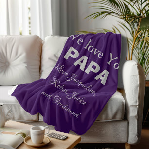 Unique Gift for Daddy Pop or Papa. Simple Custom Fleece Blanket