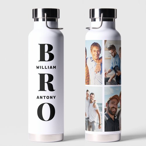 Unique Gifts For Brothers 4 Photo Collage Water Bottle