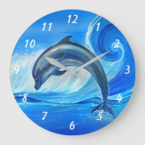 Unique Gifts for Dolphin Lovers Large Clock