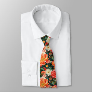 Unique Gifts For Guys Rose Floral Neck Tie