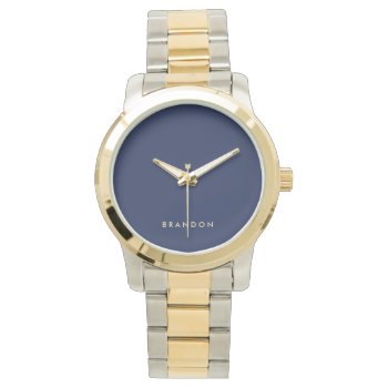 Unique Gifts For Men Navy Blue Two-tone Watch by online_store at Zazzle
