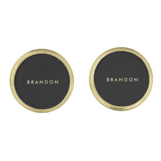 Unique Gifts For Men Round Gold Plated Cufflinks
