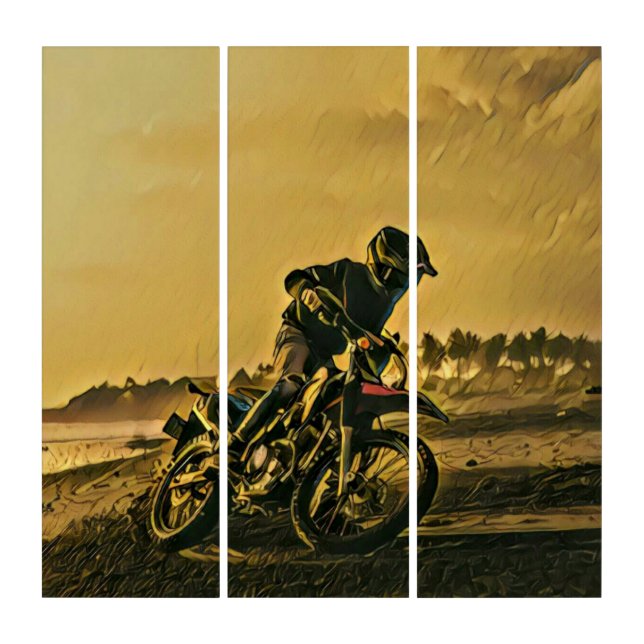 Unique gifts for motorcycle riders triptych (Front)
