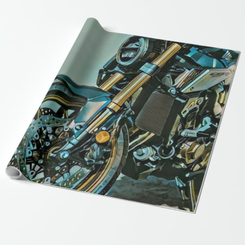 Unique gifts for motorcycle riders wrapping paper