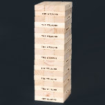 Unique Gifts Rustic Wood Personalized Family Name Topple Tower<br><div class="desc">Looking for fun, unique gift ideas? Create your own jumbo topple tower game personalized with a custom family name, monogram, initials, or other desired text - even a quote or a phrase. This easy DIY template makes it simple to make a special gift for rustic weddings, a backyard birthday party,...</div>