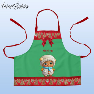 Unique Gingerbread Girl Cookie Graphic Apron