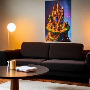 Unique Gingerbread village   AI Art Poster