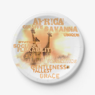 Unique Giraffes Paper Plates 7"