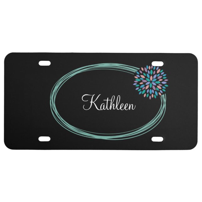 Unique Girls Monogram Custom License Plate (Front)