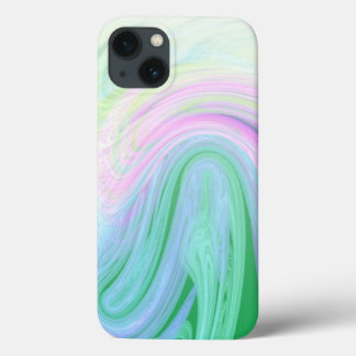 unique girly mint pink lines ombre iPhone 13 case