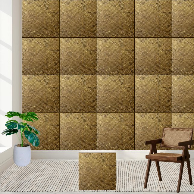 Unique Glamorous Modern Gold Sparkle  Ceramic Tile (Unique Glamorous Modern Gold Sparkle Ceramic Tile)