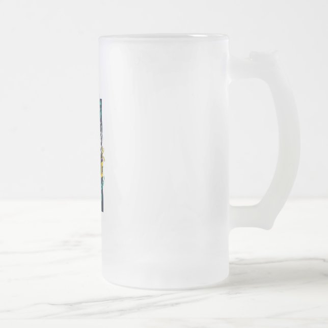 Unique glass design  frosted glass beer mug (Right)