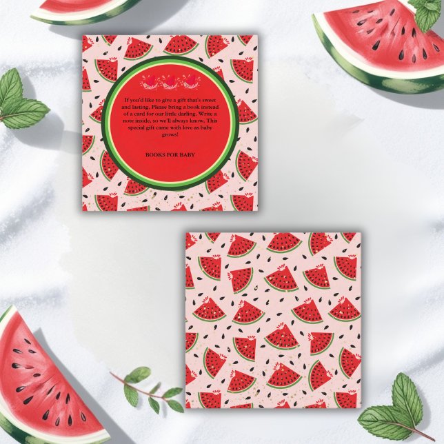 Unique Glitter Modern Watermelon Baby Shower Enclosure Card (Creator Uploaded)
