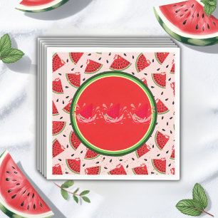 Unique Glitter Modern Watermelon Baby Shower Napkins