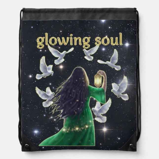 Unique glowing  drawstring bag (Front)