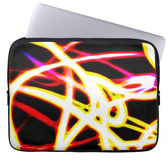 Unique Glowing Neon Patterns. Buy Now Laptop Sleeve (Front)