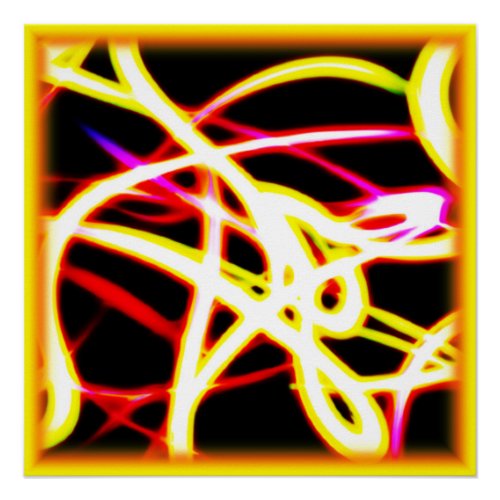Unique Glowing Neon Patterns Buy Now Poster