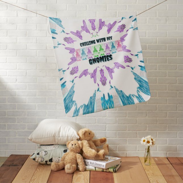 unique gnome design baby blanket (In Situ)