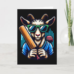 Unique Goat Cricket Design For Sports Enthusiasts Card