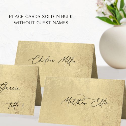 Unique Gold and Black Wedding Reception Place Card