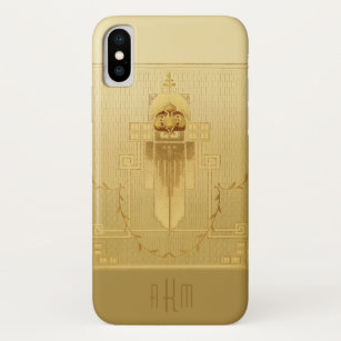 Unique Gold Art Deco Monogram iPhone X Case