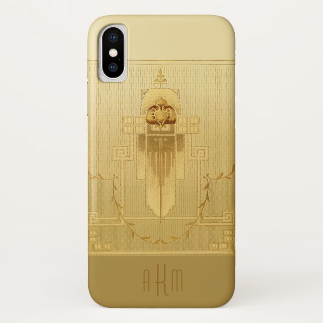 Unique Gold Art Deco Monogram Case-Mate iPhone Case (Back)