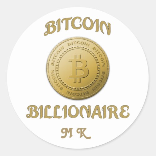 Unique Gold Bitcoin Logo Symbol Cryptocurrency Classic Round Sticker