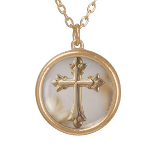 Unique Gold Cross Plated Necklace