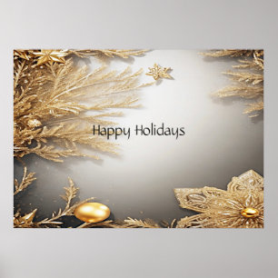 Unique Gold Decorative Holiday Poster