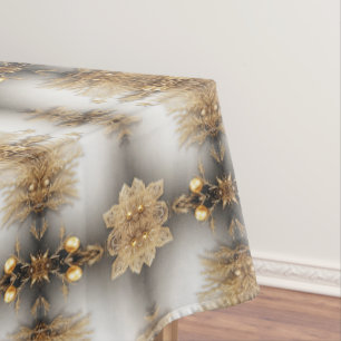 Unique Gold Decorative Holiday Tablecloth