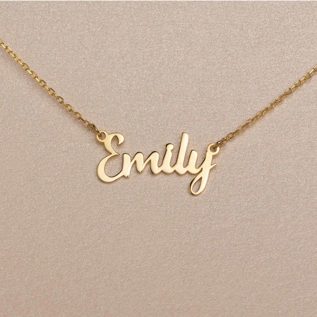 Unique Gold or Silver Name Chain Necklace (Front)