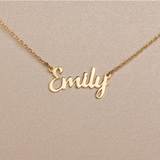 Unique Gold or Silver Name Chain Necklace (Front)