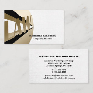 Unique Gold & White Attorney at Law Business Card