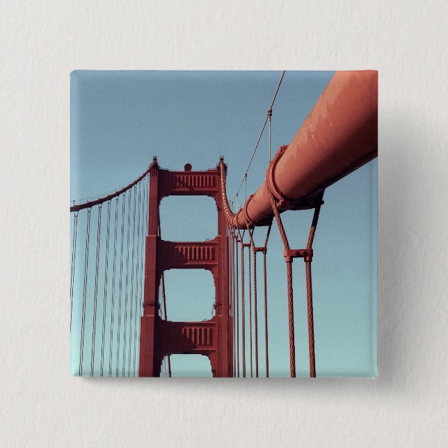 Unique Golden Gate Bridge, San Francisco Photo Pinback Button (Front)