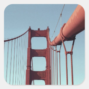Unique Golden Gate Bridge, San Francisco Photo Square Sticker