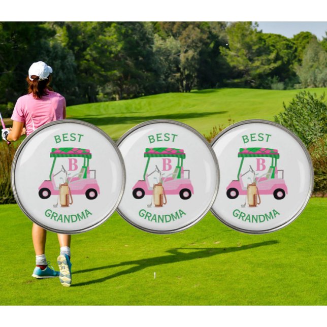 Unique Golf Cart Best Grandma Monogram  Ball Marker (Creator Uploaded)