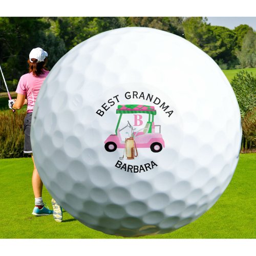 Unique Golf Cart Best Grandma Monogram Name   Golf Balls