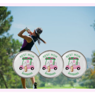 Unique Golf Cart Best Mom Monogram Name    Ball Marker