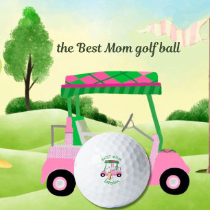 Unique Golf Cart Best Mom Monogram Name  Balls